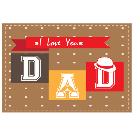 Textured background with text and icons for father's day celebrationsのイラスト素材
