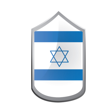 Isolated emblem with the flag of israel on a white backgroundのイラスト素材