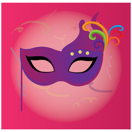 Isolated carnival mask with ornaments on a colored backgroundのイラスト素材