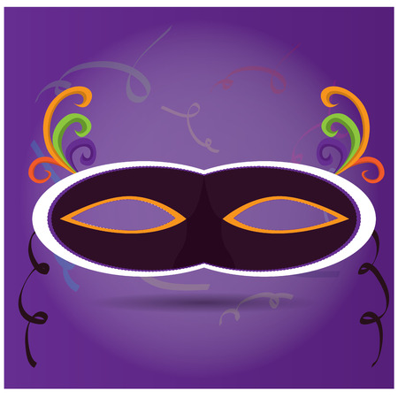 Isolated carnival mask with some ornaments on a purple backgroundのイラスト素材