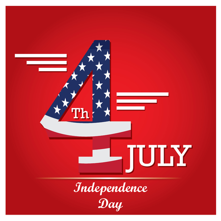 Red background with text for american independence day celebrationsのイラスト素材