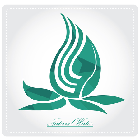 Isolated drop of water and text on a grey backgroundのイラスト素材