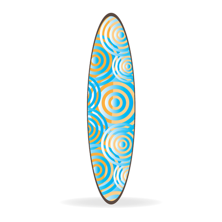 Isolated surfboard with a texture composed by circles on a white backgroundのイラスト素材