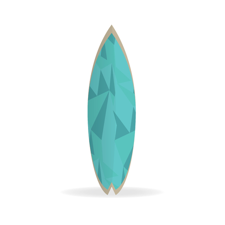 Isolated blue surfboard with a geometrical texture on a white backgroundのイラスト素材