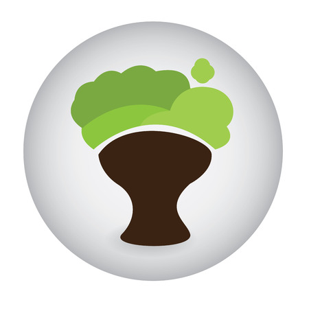 Isolated sticker with an abstract tree on a white backgroundのイラスト素材