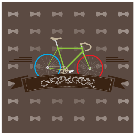 Isolated bicycle on a textured background with a ribbon with textのイラスト素材