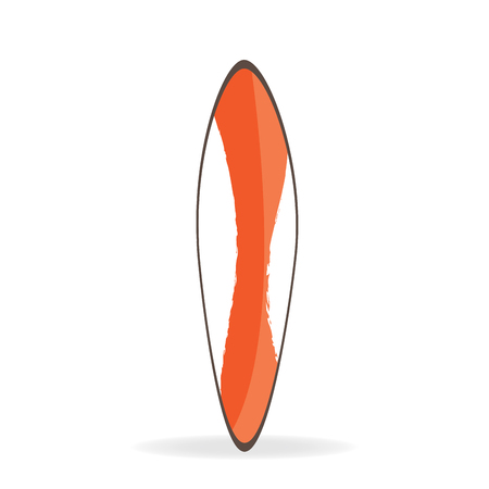 Isolated surfboard with a colored texture on a white backgroundのイラスト素材
