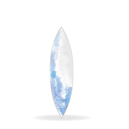 Isolated surfboard with a colored texture on a white backgroundのイラスト素材