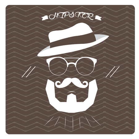Some hipster icons and a ribbon with text on a textured backgroundのイラスト素材