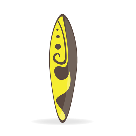 Isolated surfboard with an abstract colored texture on a white backgroundのイラスト素材