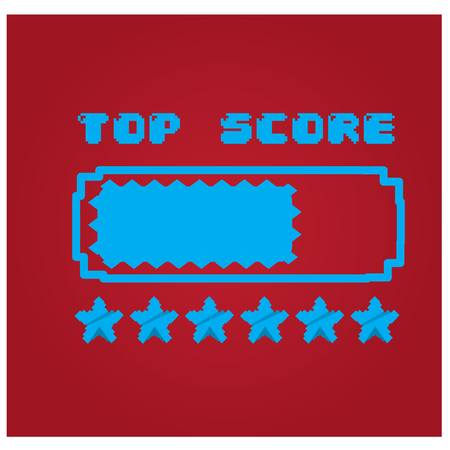 Isolated health bar with text and stars on a red backgroundのイラスト素材