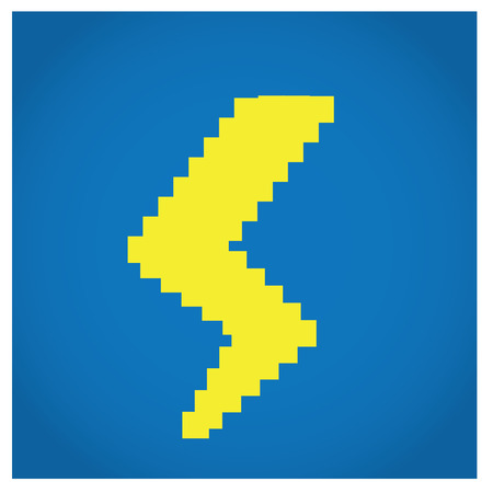 Isolated pixeled thunder icon on a blue backgroundのイラスト素材