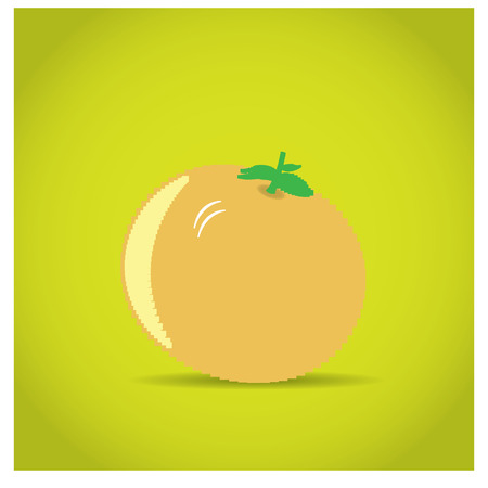 Isolated pixeled tomato on a yellow backgroundのイラスト素材