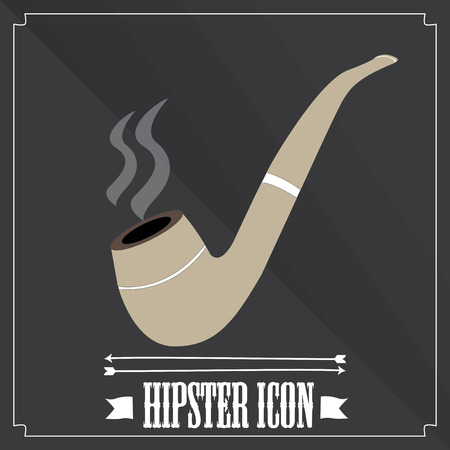 Isolated smoking pipe, Hipster icons, vectorのイラスト素材