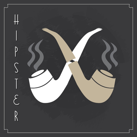 Smoking pipe, Hipster icons, vectorのイラスト素材