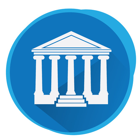 Isolated bank building, business icon, Vector illustrationのイラスト素材