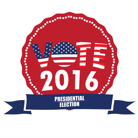 Isolated election day label with star and text, Vector illustrationのイラスト素材