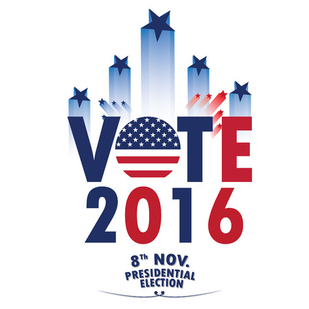 Isolated text with stars, Election day, Vector illustrationのイラスト素材