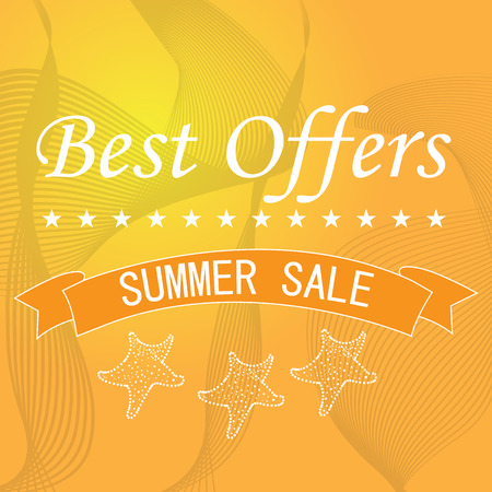 Summer sale banner design with text, Vector illustrationのイラスト素材