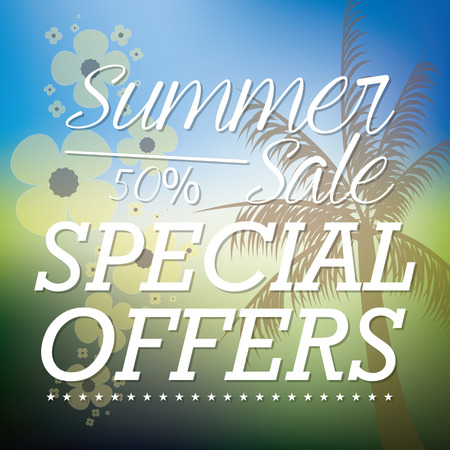 Summer sale banner design with text, Vector illustrationのイラスト素材