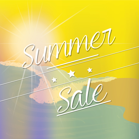 Summer sale banner design with text, Vector illustrationのイラスト素材