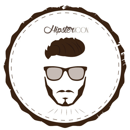 Isolated label with a hipster icon, Vector illustrationのイラスト素材