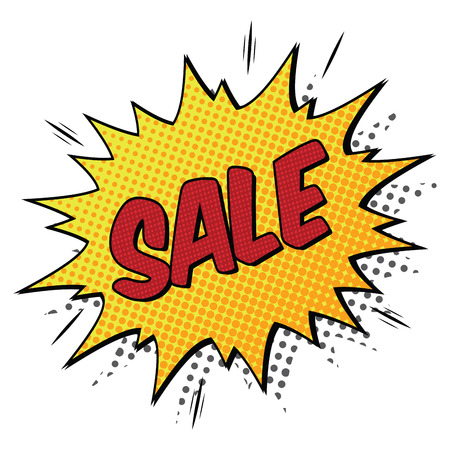 Isolated sales comic expression on white background, Vector illustrationのイラスト素材