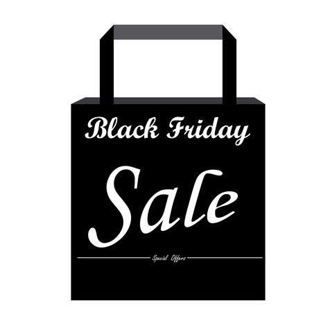 Isolated black friday shopping bag, Vector illustrationのイラスト素材