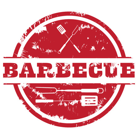Isolated barbecue stamp with grunge texture, Vector illustrationのイラスト素材