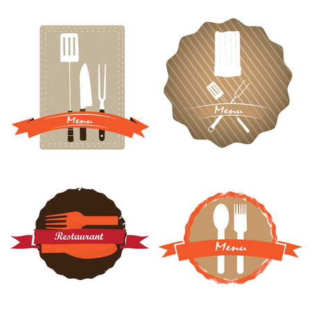 Set of menu label designs, Vector illustrationのイラスト素材