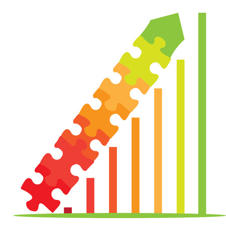 Abstract profit business graph bar, Vector illustrationのイラスト素材