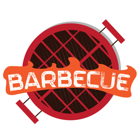 Isolated barbecue grill on white background, Vector illustrationのイラスト素材