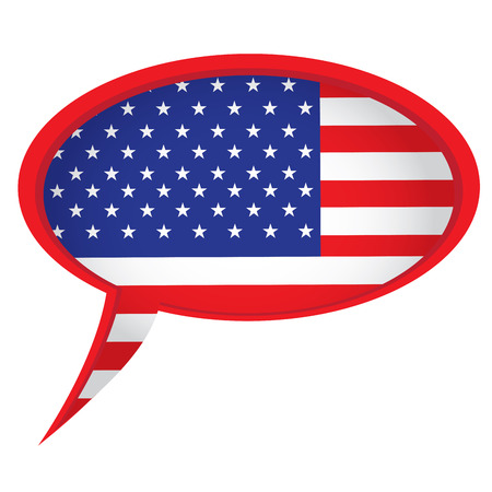 Isolated american flag on a bubble chat, Vector illustrationのイラスト素材