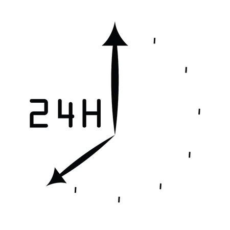 Isolated clock icon on a white background, Vector illustrationのイラスト素材