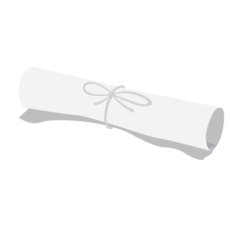 Isolated silhouette of a diploma, Vector illustrationのイラスト素材
