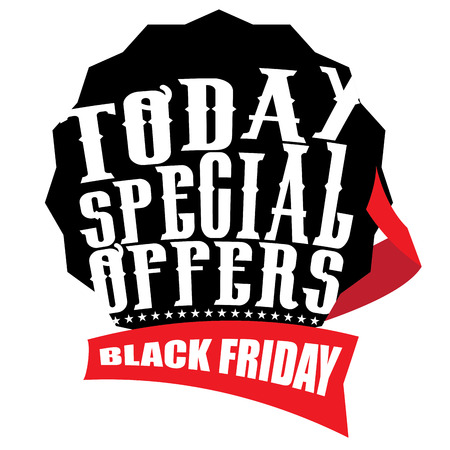 Isolated black friday label on a white background, Vector illustrationのイラスト素材