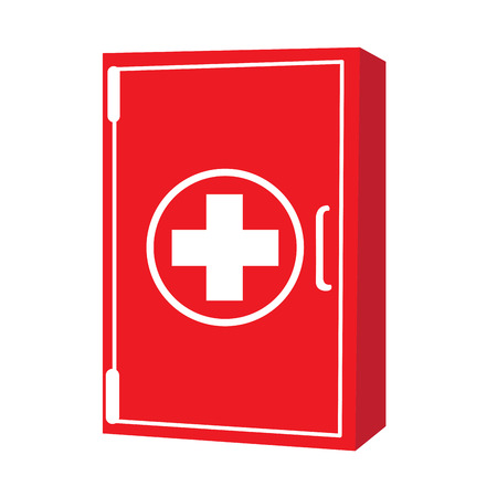 Isolated first aid kit on a white background, Vector illustrationのイラスト素材