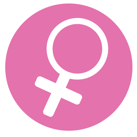 Isolated woman gender icon on a pink sticker, Vector illustrationのイラスト素材
