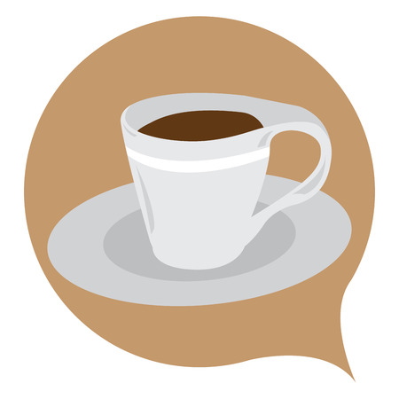 Isolated coffee cup on a colored sticker, Vector illustrationのイラスト素材