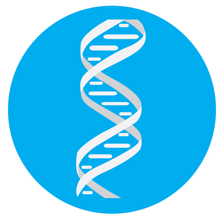 Isolated dna icon on a blue sticker, Vector illustrationのイラスト素材