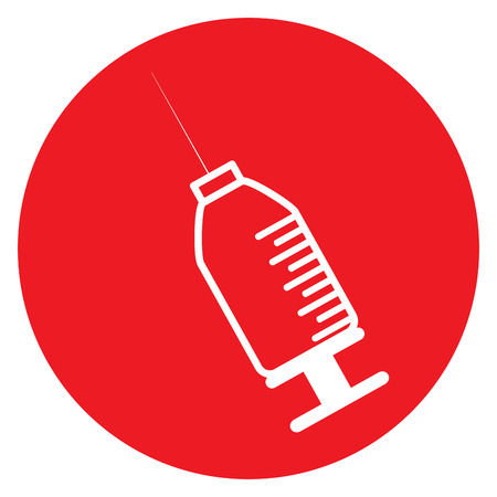 Isolated silhouette of a syringe, Vector illustrationのイラスト素材