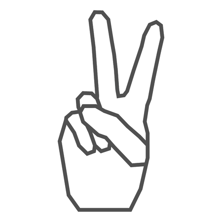Isolated sketch of a hand peace symbol, Vector illustrationのイラスト素材