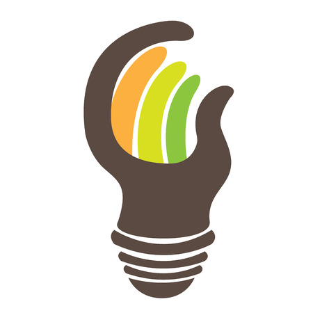 Isolated abstract lightbulb with colors, Vector illustrationのイラスト素材