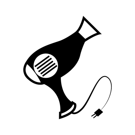 Isolated silhouette of a hair dryer, Vector illustrationのイラスト素材