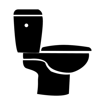 Isolated silhouette of a toilet, Vector illustrationのイラスト素材