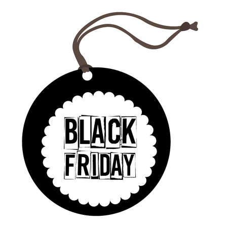 Isolated black friday label on a white background, Vector illustrationのイラスト素材