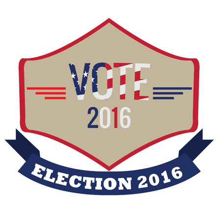 Isolated election day label on a white background, Vector illustrationのイラスト素材