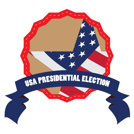 Isolated election day label on a white background, Vector illustrationのイラスト素材