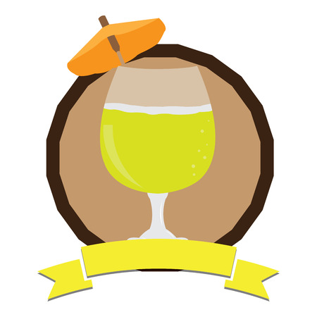 Isolated vintage happy hour label, Vector illustrationのイラスト素材