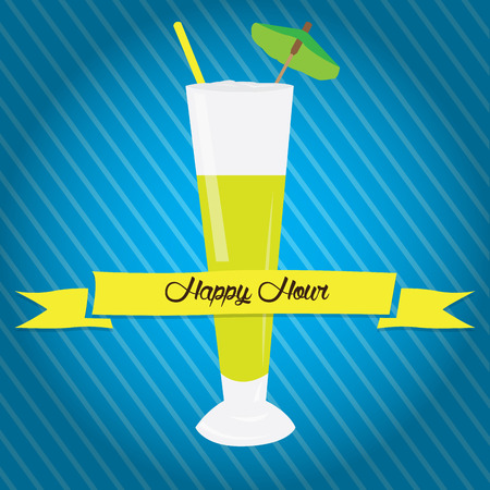 Vintage happy hour graphic design, Vector illustrationのイラスト素材